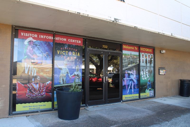 Discover Victoria, Texas' new and improved window with a QR code for quick access to its website.