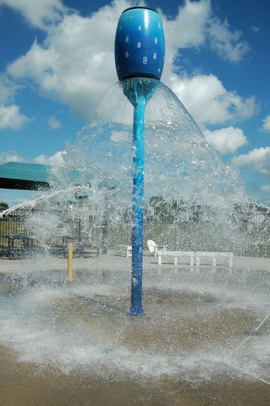 Fountain feature at Lone Tree Creek Splashpad