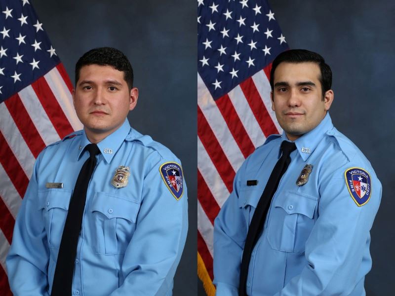 Fire medics Luis Malone-Ordaz and Marcos Tudon