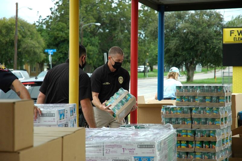 Food Bank drive up distribution 24