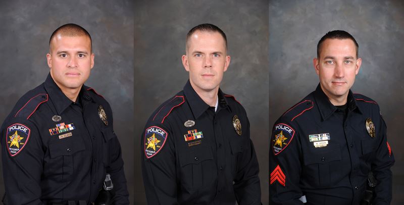Three portraits of uniformed police officers