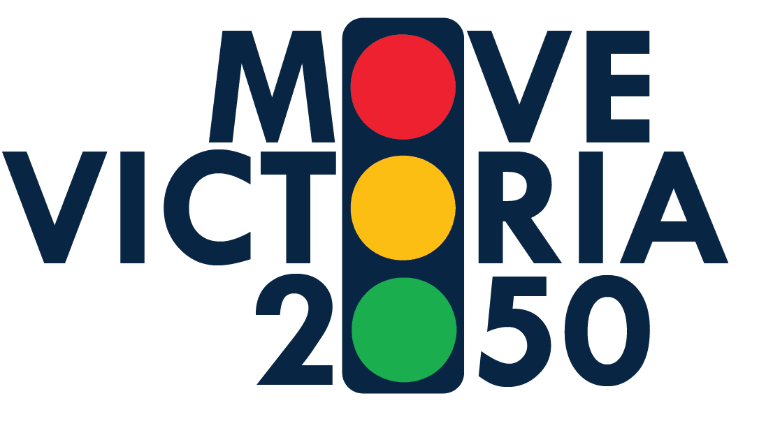 Move Victoria 2050 Logo with Red, Yellow, and Green Traffic Signal
